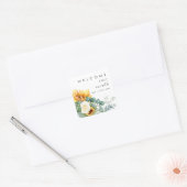 Vet land Zonnebloem | Welkom bruiloft Vierkante Sticker (Envelop)