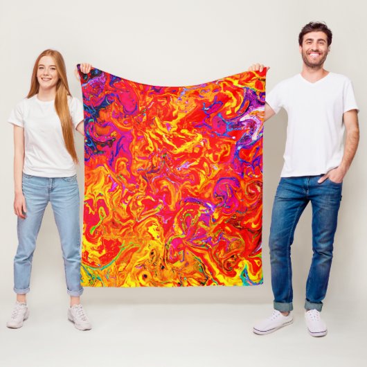 Vet Lava kleuren abstract ontwerp Fleece Deken (In situ)