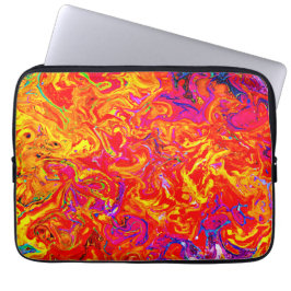Vet Lava kleuren abstract ontwerp Laptop Sleeve