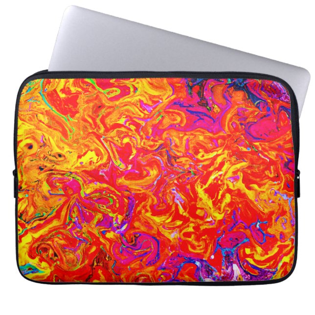 Vet Lava kleuren abstract ontwerp Laptop Sleeve (Voorkant)