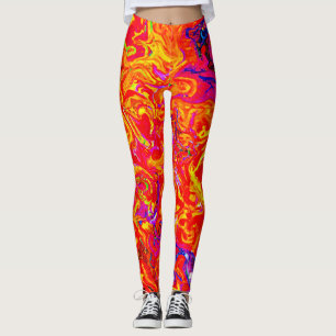 Vet Lava kleuren abstract ontwerp Leggings