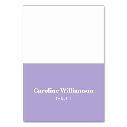 Vet lavender Paars Typografie Aangepaste tabel Kaart (Voorkant)