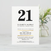 VET LEEFTIJDSNUMMER minimaal zwart wit 21E UITNODI Kaart (Staand voorkant)