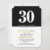 VET LEEFTIJDSNUMMER minimaal zwart wit 30E UITNODI Kaart (Voorkant)