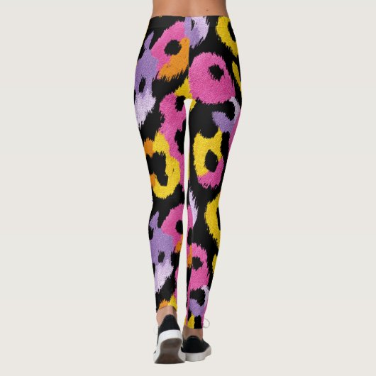 Vet Leopard Patroon Retro Glam y2k Stijlvol Leggings (Achterkant)