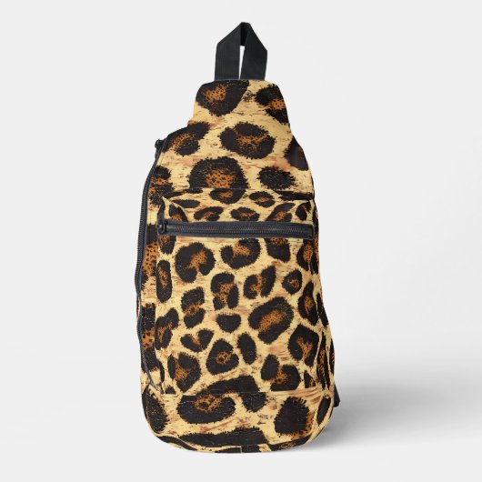 Vet Leopard Print Sling Rugzak (Voorkant)