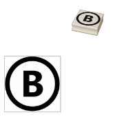 Vet  Letter met Cirkel Lijst Border Rubberstempel (Gestempeld)