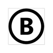 Vet  Letter met Cirkel Lijst Border Rubberstempel (Afrduk)