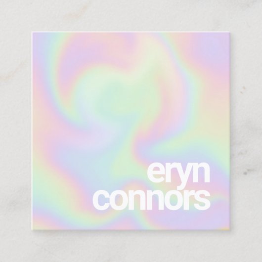 Vet lettertype Holographic Square Visitekaartje (Voorkant)