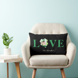 Vet lettertype Liefde Foto Shamrock St. Patrick's Kussen
