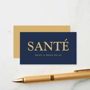 Vet lettertype "Santé" Frans Gratis drankjes Ticke Informatiekaartje