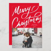 Vet Leuk Handschrift Vrolijk Kerstfeest Feestdagenkaart (Voorkant / Achterkant)