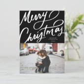 Vet Leuk Handschrift Vrolijk Kerstfeest Feestdagenkaart (Staand voorkant)