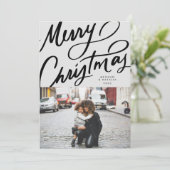 Vet Leuk Handschrift Vrolijk Kerstfeest Feestdagenkaart (Staand voorkant)