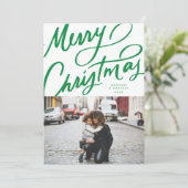 Vet Leuk Handschrift Vrolijk Kerstfeest Feestdagenkaart (Staand voorkant)