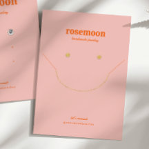 Vet Levendig Roze Oranje Ketting en Oorbel Kaart