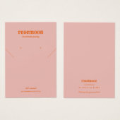 Vet Levendig Roze Oranje Ketting en Oorbel Kaart (Voorkant /achterkant)