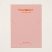 Vet Levendig Roze Oranje Ketting en Oorbel Kaart (Voorkant)