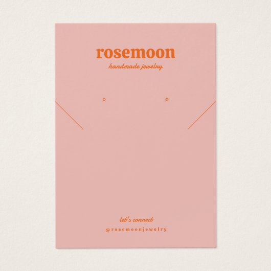 Vet Levendig Roze Oranje Ketting en Oorbel Kaart (Voorkant)