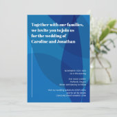 Vet Levendige Artsy Blauw Abstracte Moderne Huweli Kaart (Staand voorkant)