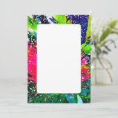 Vet Levendige Bloemen Water Kleur Kaart (Staand voorkant)