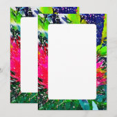 Vet Levendige Bloemen Water Kleur Kaart (Voorkant / Achterkant)