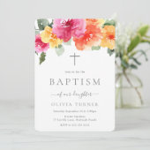 Vet Levendige Kleurrijke Botanische Bloemendoop Kaart (Staand voorkant)