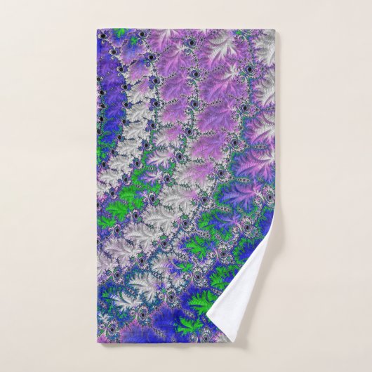 Vet Levendige Kleurrijke Funky Trippy Fractal Spir Bad Handdoek (Handdoek)