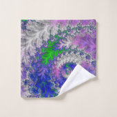 Vet Levendige Kleurrijke Funky Trippy Fractal Spir Bad Handdoek (Wasdoekje)
