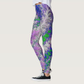 Vet Levendige Kleurrijke Funky Trippy Fractal Spir Leggings (Links)