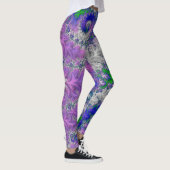 Vet Levendige Kleurrijke Funky Trippy Fractal Spir Leggings (Rechts)