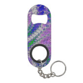 Vet Levendige Kleurrijke Funky Trippy Fractal Spir Mini Flessenopener (Achterkant)