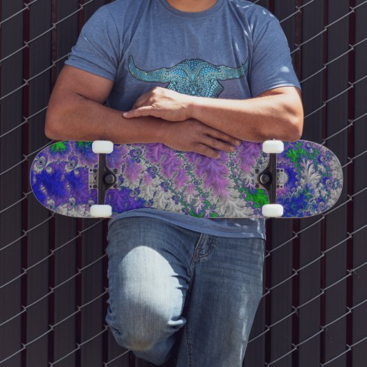 Vet Levendige Kleurrijke Funky Trippy Fractal Spir Persoonlijk Skateboard (Buiten 3)