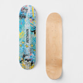 Vet levendige stedelijke graffiti schedel persoonlijk skateboard (Voorkant)