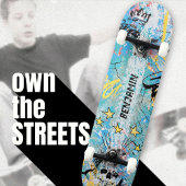 Vet levendige stedelijke graffiti schedel persoonlijk skateboard