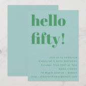 Vet Licht Blauw Schattige Eenvoudig Modern 50ste V Kaart (Voorkant / Achterkant)