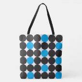 Vet lichtblauw zwarte Stippen Geometrisch patroon Tote Bag (Voorkant)