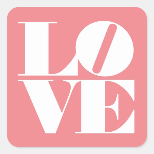 Vet liefdeswit Roze Valentijnse Vierkante Sticker (Voorkant)