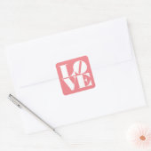 Vet liefdeswit Roze Valentijnse Vierkante Sticker (Envelop)