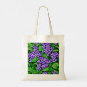 Vet Lila Bloemen Canvas Tas (Achterkant)