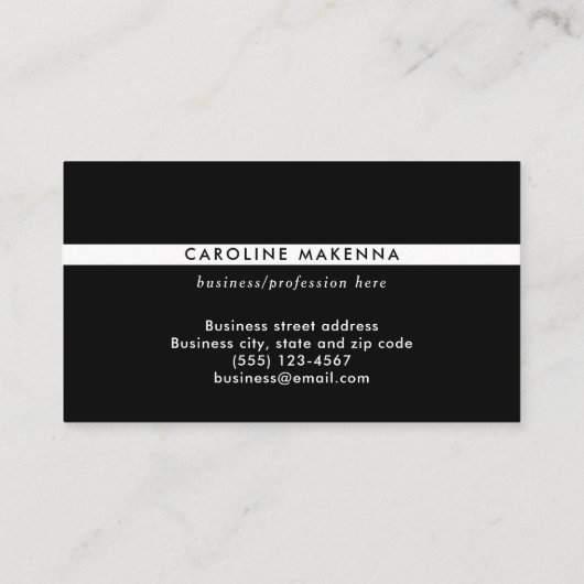 Vet, maar minimaal zwart Monogram - Witte Professi Visitekaartje (Achterkant)