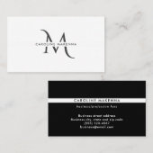 Vet, maar minimaal zwart Monogram - Witte Professi Visitekaartje (Voorkant / Achterkant)