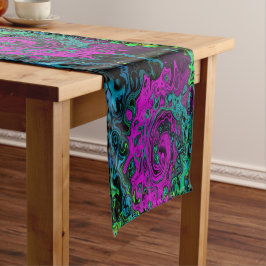 Vet magenta abstract groovy vloeibare kunst wervel korte tafelloper