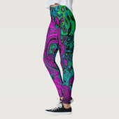 Vet magenta Abstracte roovy Vloeibare kunstwervelk Leggings (Links)