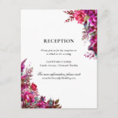 Vet Magenta Lente Bruiloft Receptie Informatiekaartje (Voorkant)