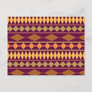 Vet Magenta Rust Tribal Geometrisch Patroon Briefkaart