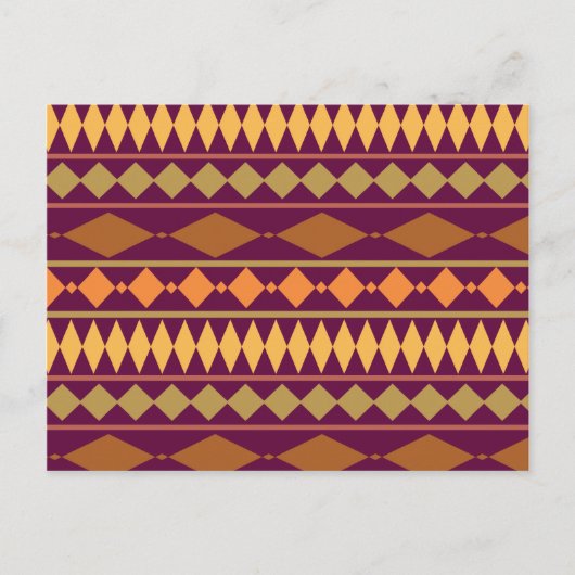 Vet Magenta Rust Tribal Geometrisch Patroon Briefkaart (Voorkant)