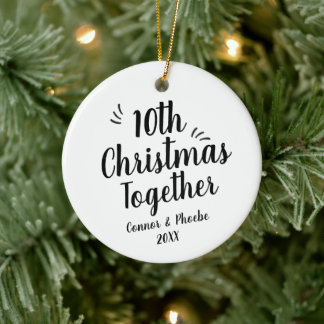 Vet Manuscript 10th Kerstmis samen Personalized Keramisch Ornament