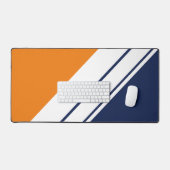 Vet marineblauw fel Sinaasappel wit racestrepen Bureaumat (Keyboard & Muis)