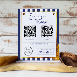 Vet marineblauw goud 2 QR code boutique scan te be Poster